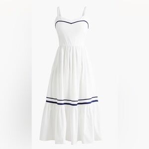 J.Crew Corset Midi Dress with Navy Contrast Trim Sz 8 NWT ⭐️